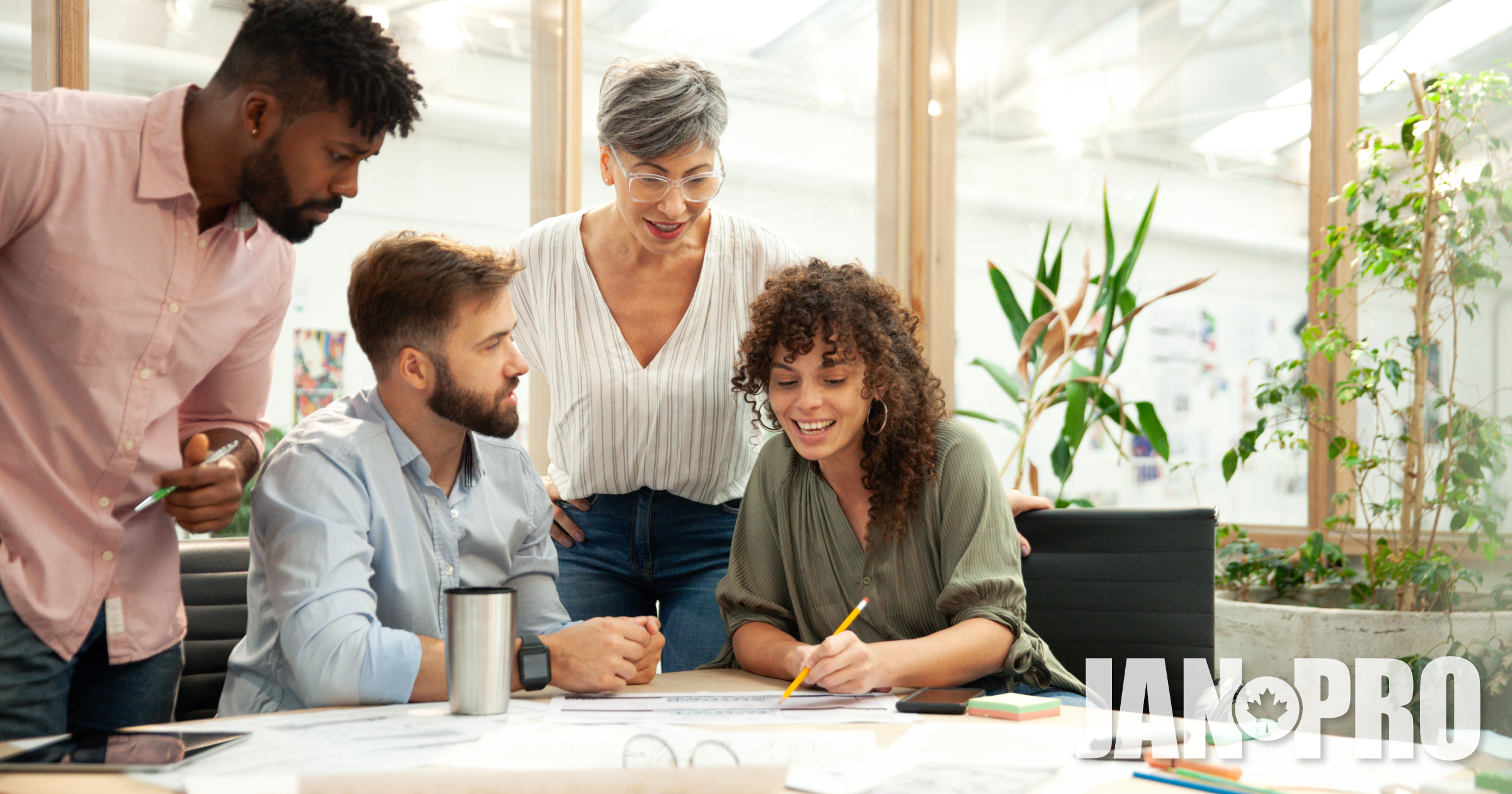 Coworkers working together
